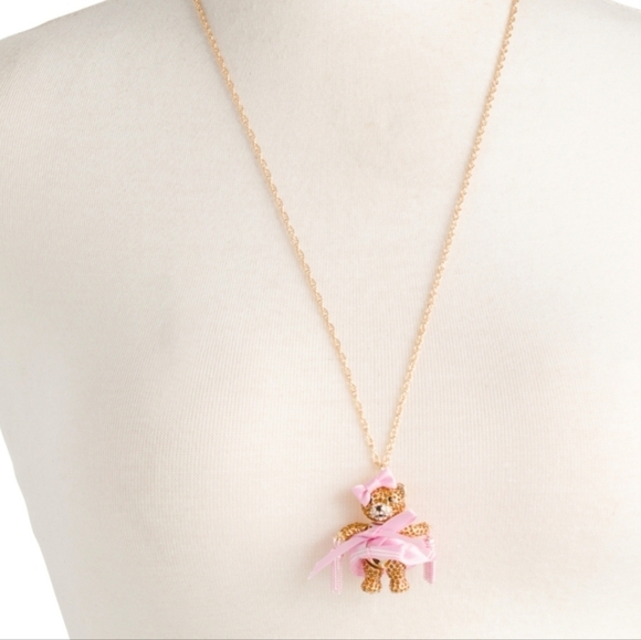 Betsey Johnson Cheerleader Bear 30" Necklace - Picture 2 of 4